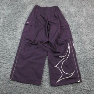 Hound Pants Mens Small Purple Cargo Wide Leg Techwear Streetwear 25x28.5*